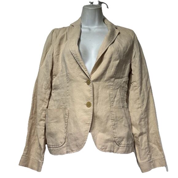 Uniqlo Pink Linen Blend Blazer Women’s Size S Jacket Single Breast - Picture 1 of 7